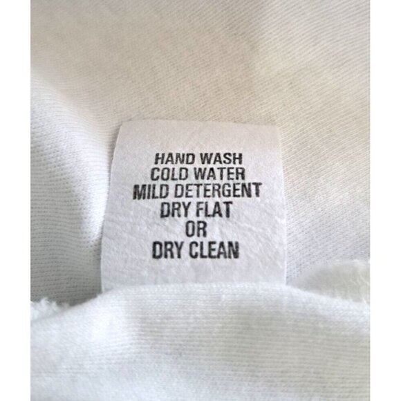 Joan Vass 1X White Long Kimono Style Sleeve V-Neck Cotton Front Seam Top - Picture 6 of 6